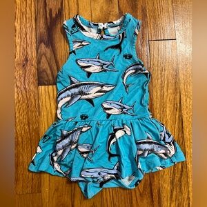 Shark Print Blue Romper